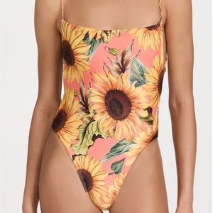 Agua Bendita Kali sunshower sunflower one piece bathing suit